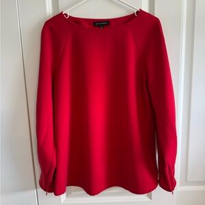 Banana Republic Red Boxy Blouse with Long Sleeves